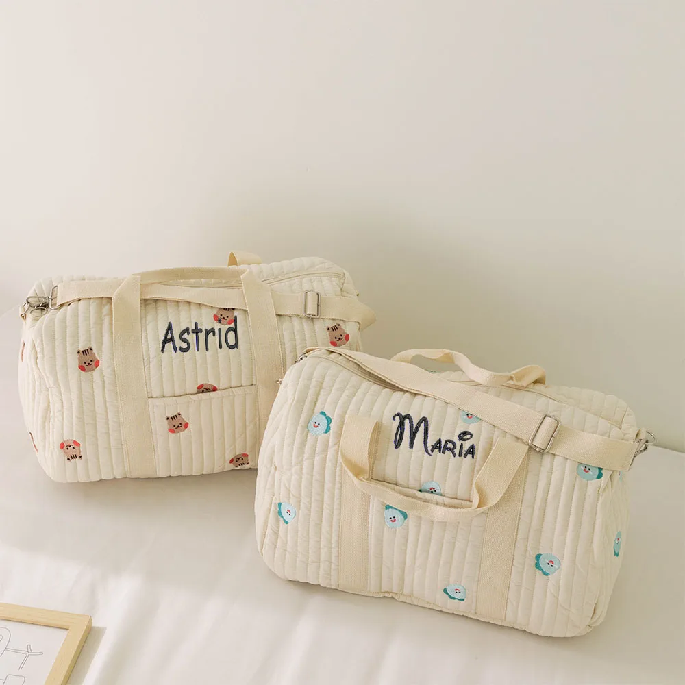 New Embroidered Travel Bag Personalized Customization Large Capacity Luggage Bag Lightweight Storage Handheld Crossbody Bag