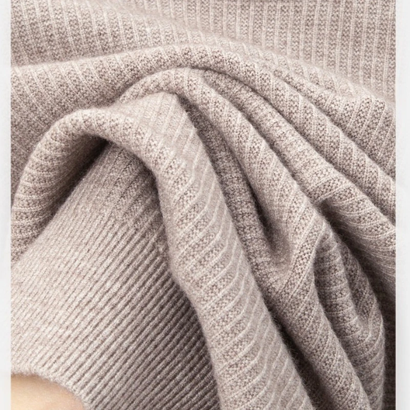 Men's Heavyweight Half-Turtle Neck Sweater 500g Thick Wool Blend Knitted Pullover Autumn Winter Warm Basic Solid Color Tops