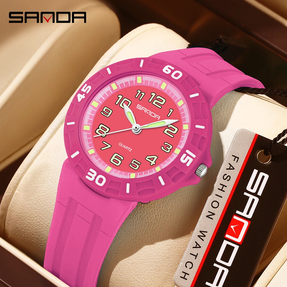 

SANDA new 6386 student quartz watch 50 meter waterproof night light durable men's and women's sports watch simple and elegant