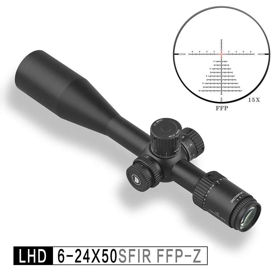 

Discovery 6-24 Rifle Scope LHD 6-24X50SFIRFFP-Z ZERO STOP High Definition Bright Glass