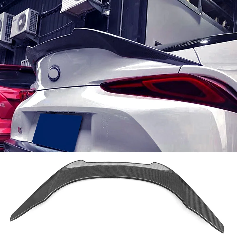 

Trunk Spoiler for Toyota Supra Carbon Fiber A90 2019-2022 Year Rear Ducktail Glossy Black Wing Accessories