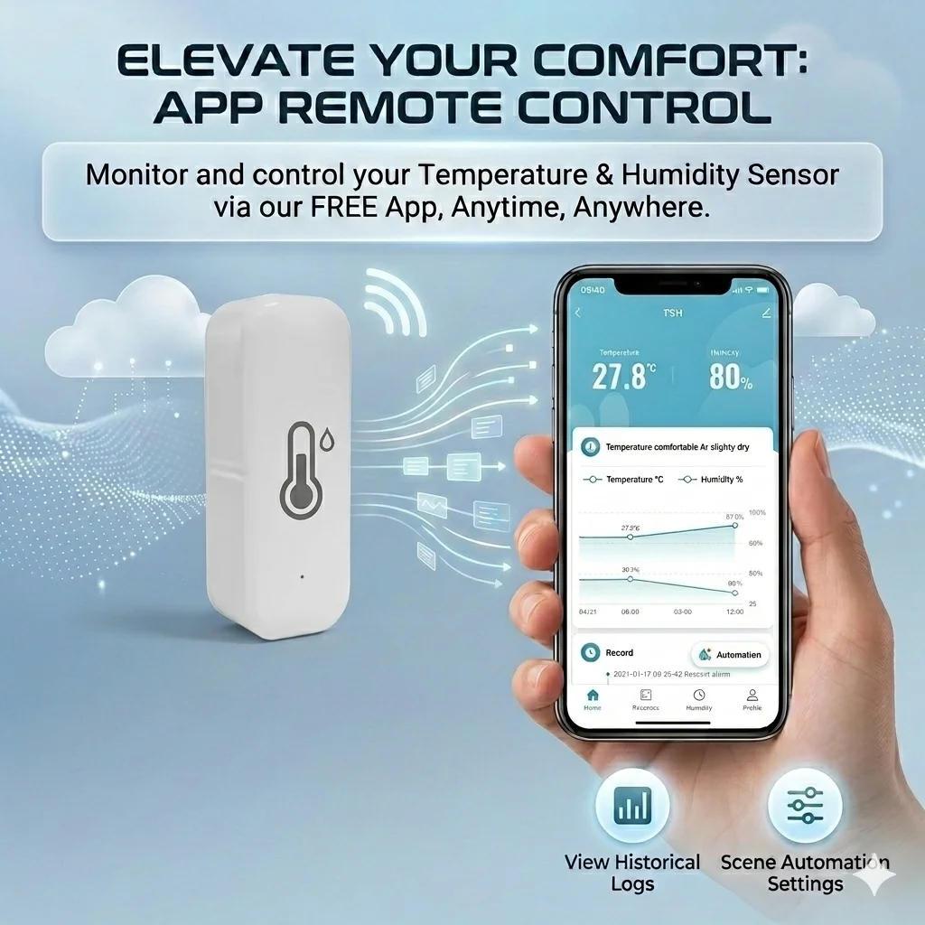 Tuya Zigbee Smart Temperature Humidity Sensor Indoor Hygrometer Controller Monitoring Work with Smart Speaker Alexa Google Home