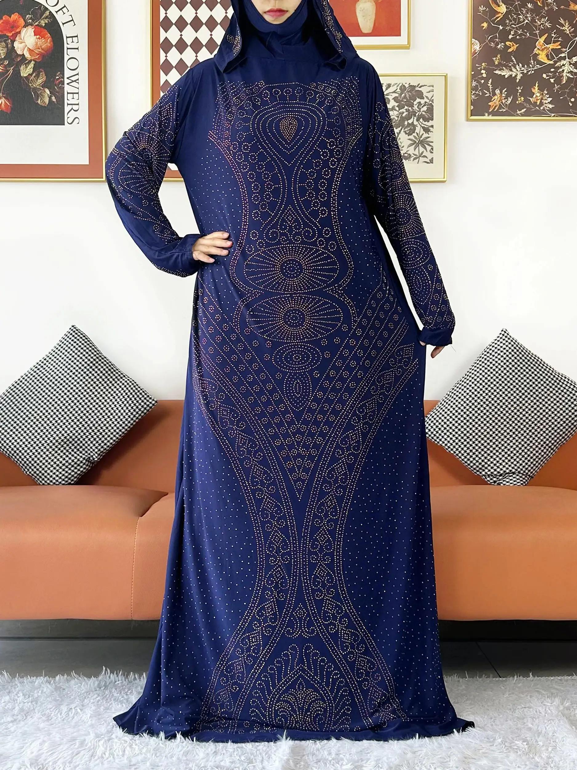 Moslim Dame Gebed Kaftan Capuchon Jurk Kalkoen-Afrikaanse Maxi Gewaad Met Hijab Dubai Arab Abaya Islam Kleding Ramadan Hoed Joint