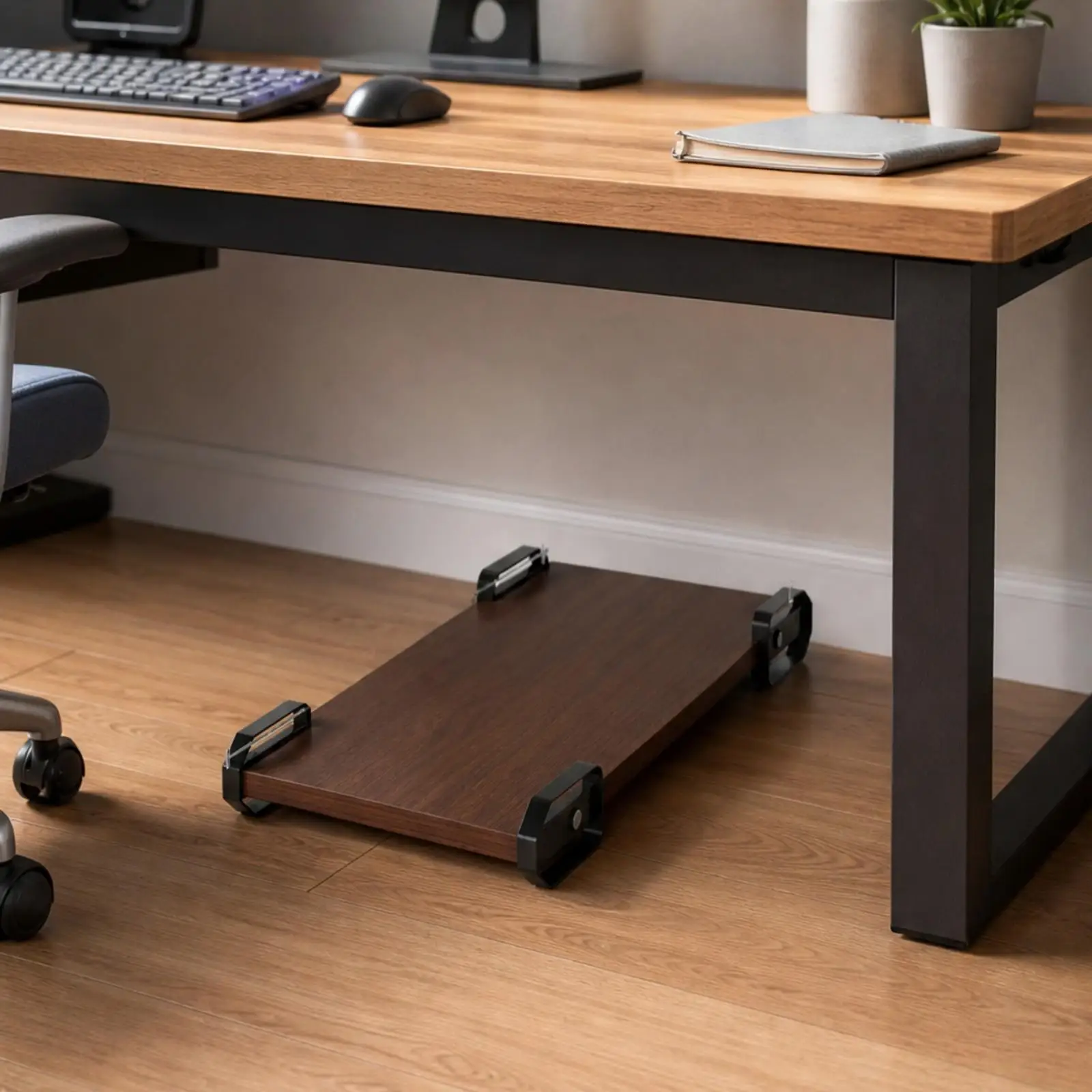 Mobile Computer Tower Stand MDF Material Raised Desk Base Storage Rack for Workspace