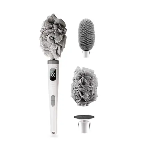 【TODAY ONLY】Electric Body Brush For Shower-Rechargeable, Waterproof, 2-Speed Adjustable Brush With Replaceable Heads Back Scrubb