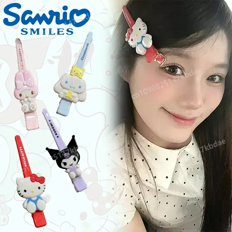 

Sanrio Long Tail Beak Clip Hairpin Cartoon Figure Kawaii KT Cat Kuromi Cinnamoroll Girls Bangs Clip Headdress Accessories Gifts