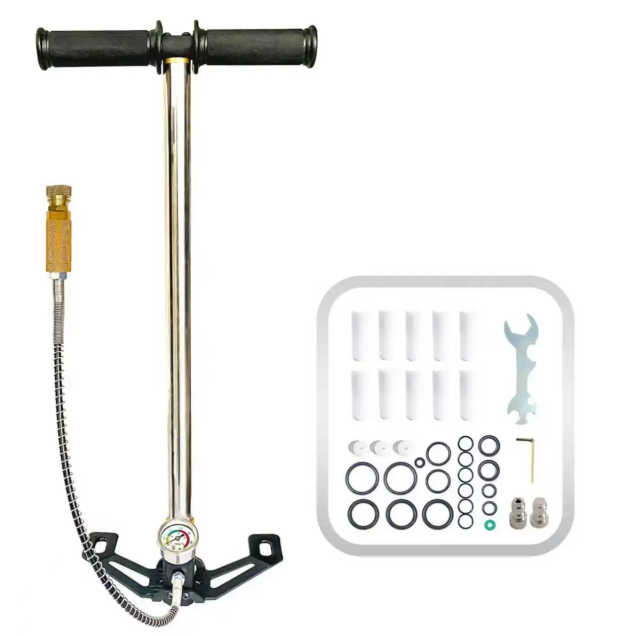 NUOGE 3-Stage 30mpa 4500Psi PCP Hand Pump High Pressure Operated HPA Tank Hunting Car Bicycle