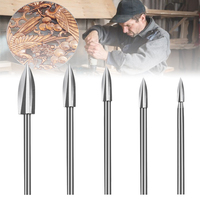 5pcs/set Woodworking Carving Drill Bit HSS Milling Cutter Drill Bit For Wood Engraving Polishing Carpentry Grinding Tools