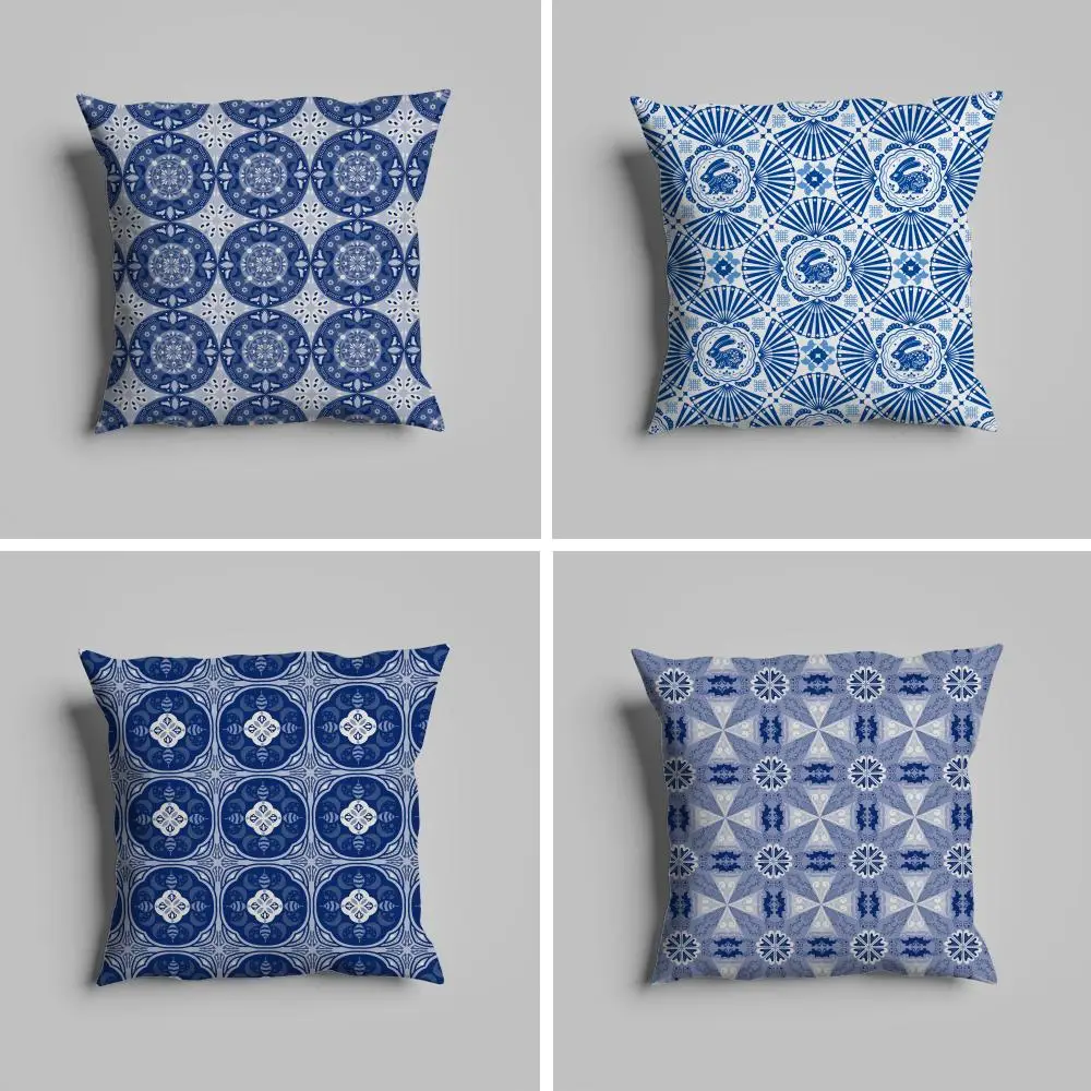 

Blue White Porcelain Pattern Pillow Case luxurious home office, sofa decorative Multi sized car seat cushions, pillowcases