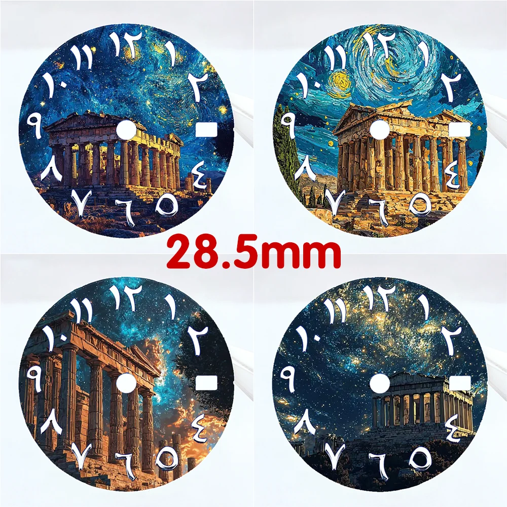 28.5mm dial NH35 watch dial single calendar dial Arabic dial fits NH35/NH36 movement watch parts replacement parts custom dials