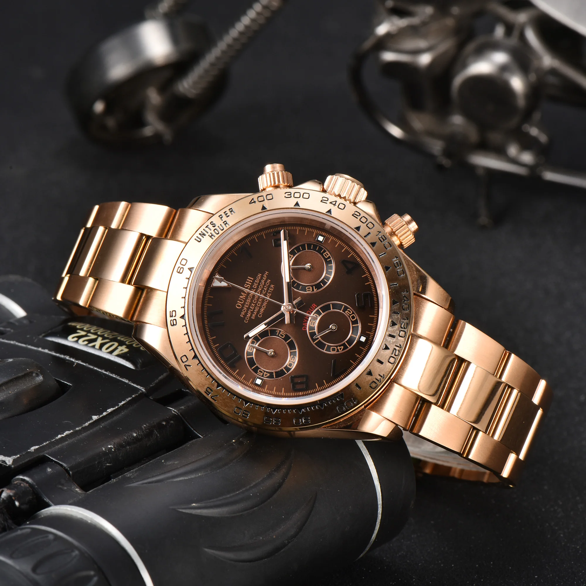 Jam Tangan 39.3Mm Vk63 Jam Tangan Kuarsa Pria Mewah Jam Tangan Tanggal Otomatis Pria 100M Jam Tangan Kasual Chronograph Kaca Safir Olahraga Pria VK63