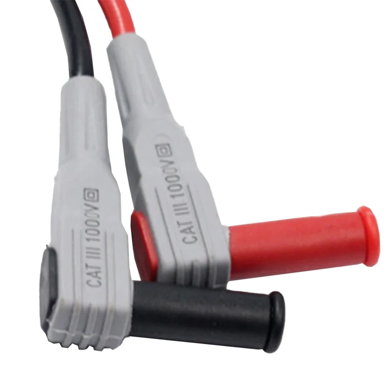 2Pcs Multimeter Test Cable Banana Plug 90 Degree To Straight Test Cables Welding 30A/1000V Soft PVC Silicone Line