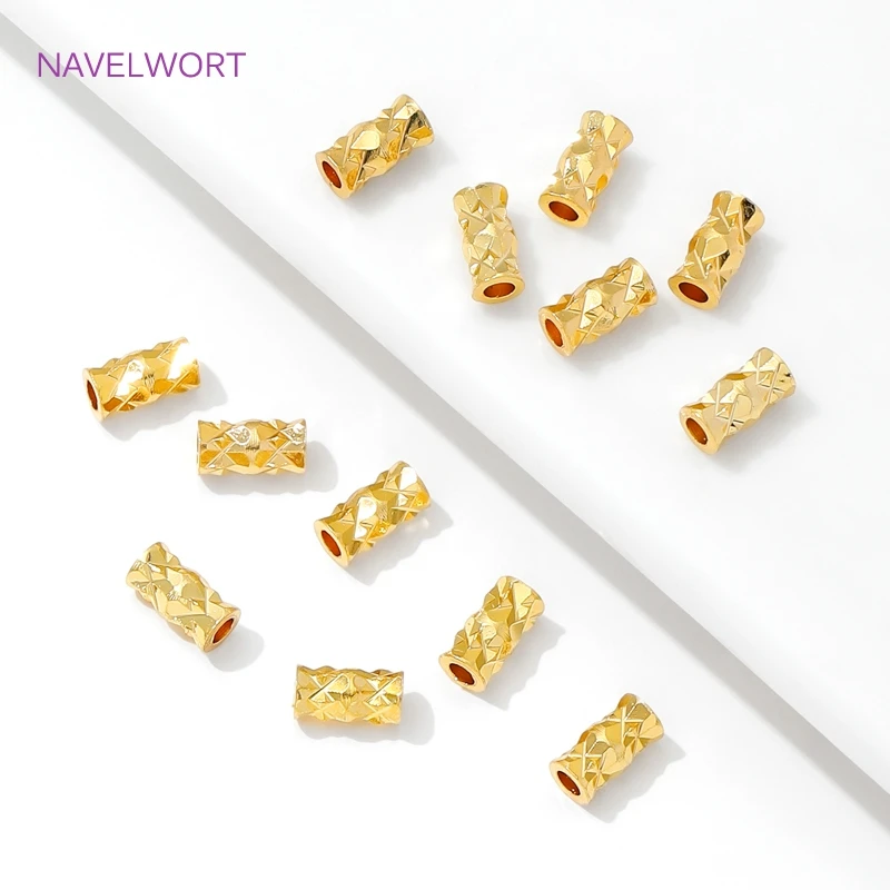 18K Gold Plated Spacer Beads For Bracelets Accessories,Separators For Beads,Brass Loose Beads,DIY Jewelry Making Supplies image 4