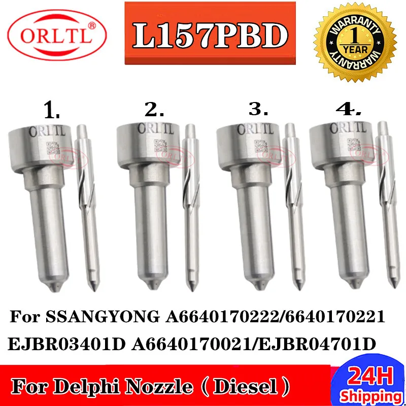 4PCS L157PRD L157PBD For SSANGYONG EJBR04701D EJBR03401D A6640170 A6640170222 New Diesel Injector Ful Nozzle