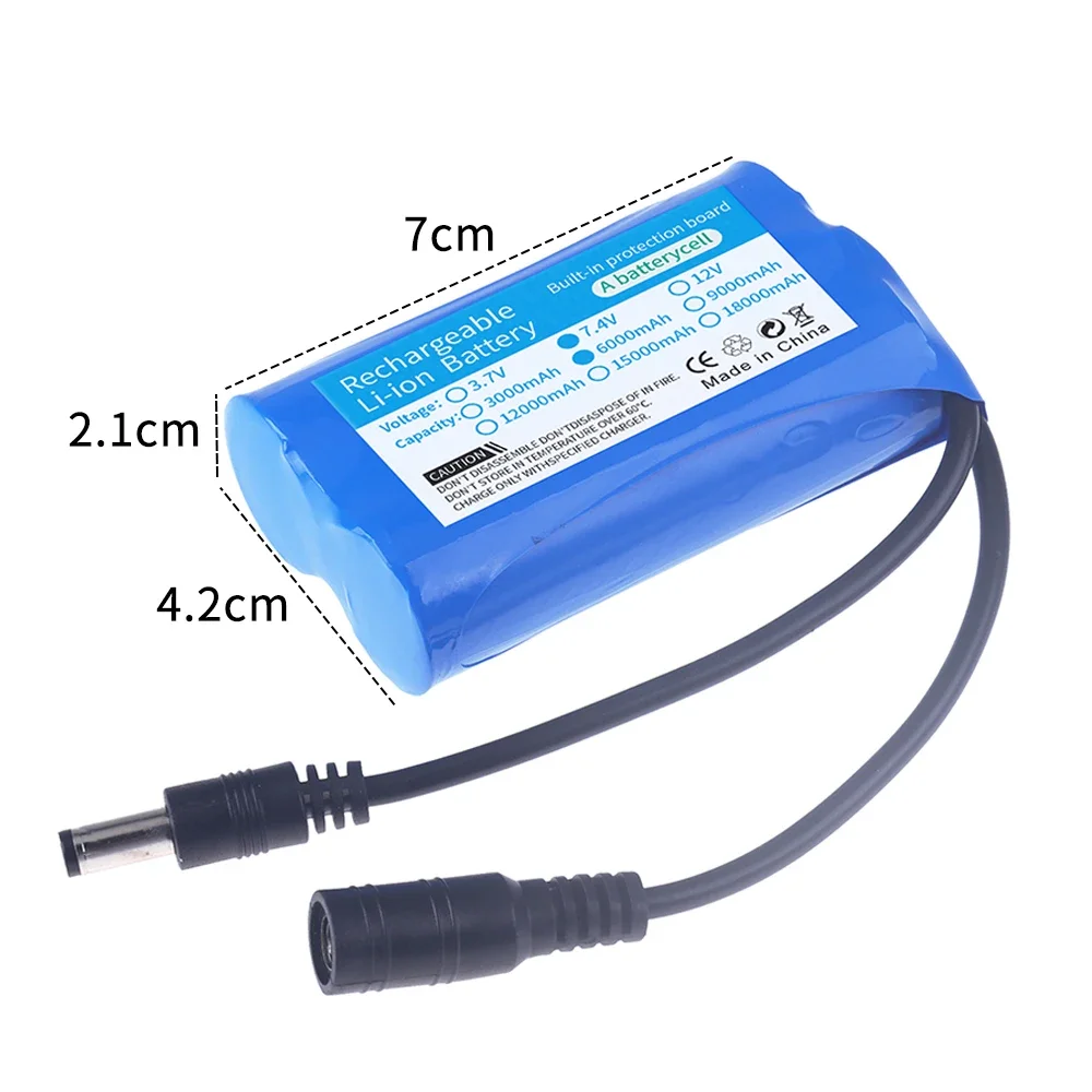 7.4v 6000mah Lithium Battery 21700 for Remote Control Fishing Bait Boat, Fishing LED Lights, Emergency Lamp, DC5.5*2.1MM