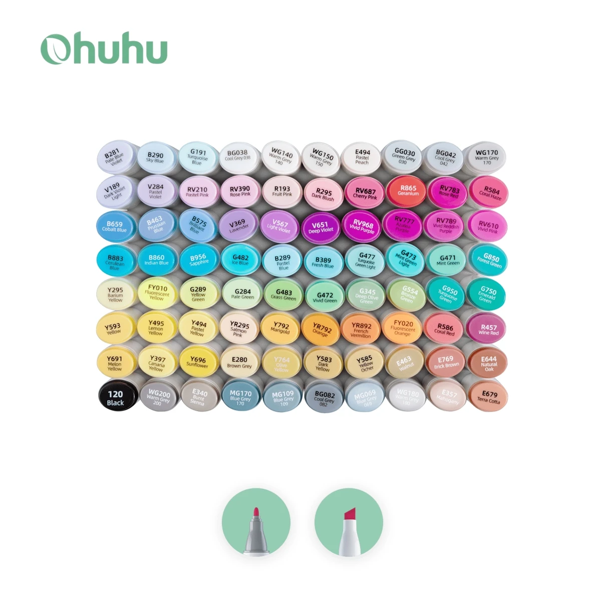 Ohuhu Oahu 80 Colors Marker Pen Set Alcohol Art Markers Dual Brush Felt Pen Sketching Drawing Graffiti Manga School Art Supplies