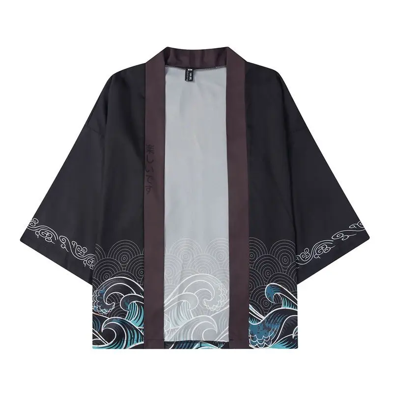 سترة رجالية صيفية فضفاضة على الطراز الصيني، رقيقة على الطراز القديم تشبه الجنية للزوجين Daoist رداء كيمونو