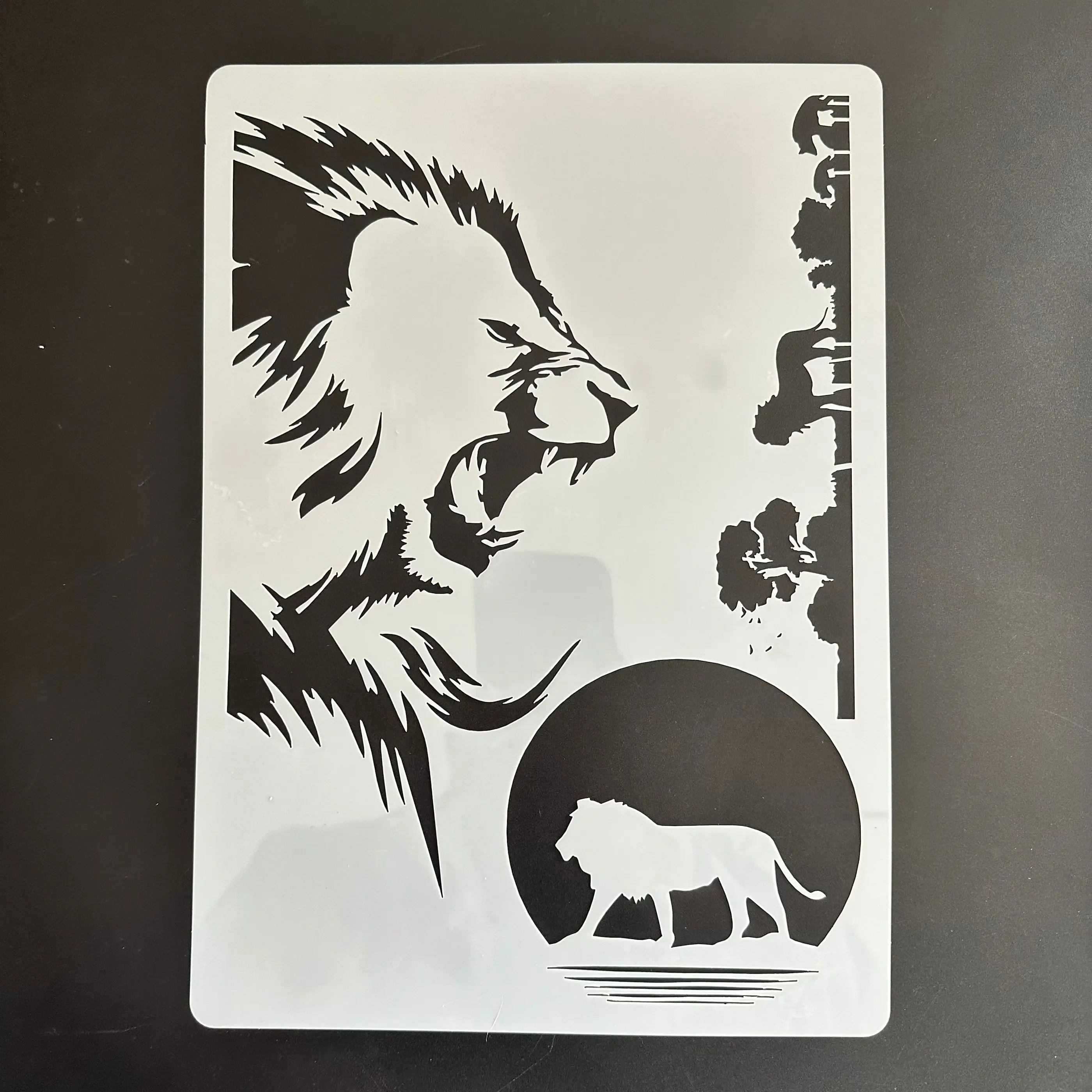 A4 29 *21cm DIY Stencils Wall Painting Scrapbook Coloring Embossing Album Decorative Paper Card Template,wall Animal lion