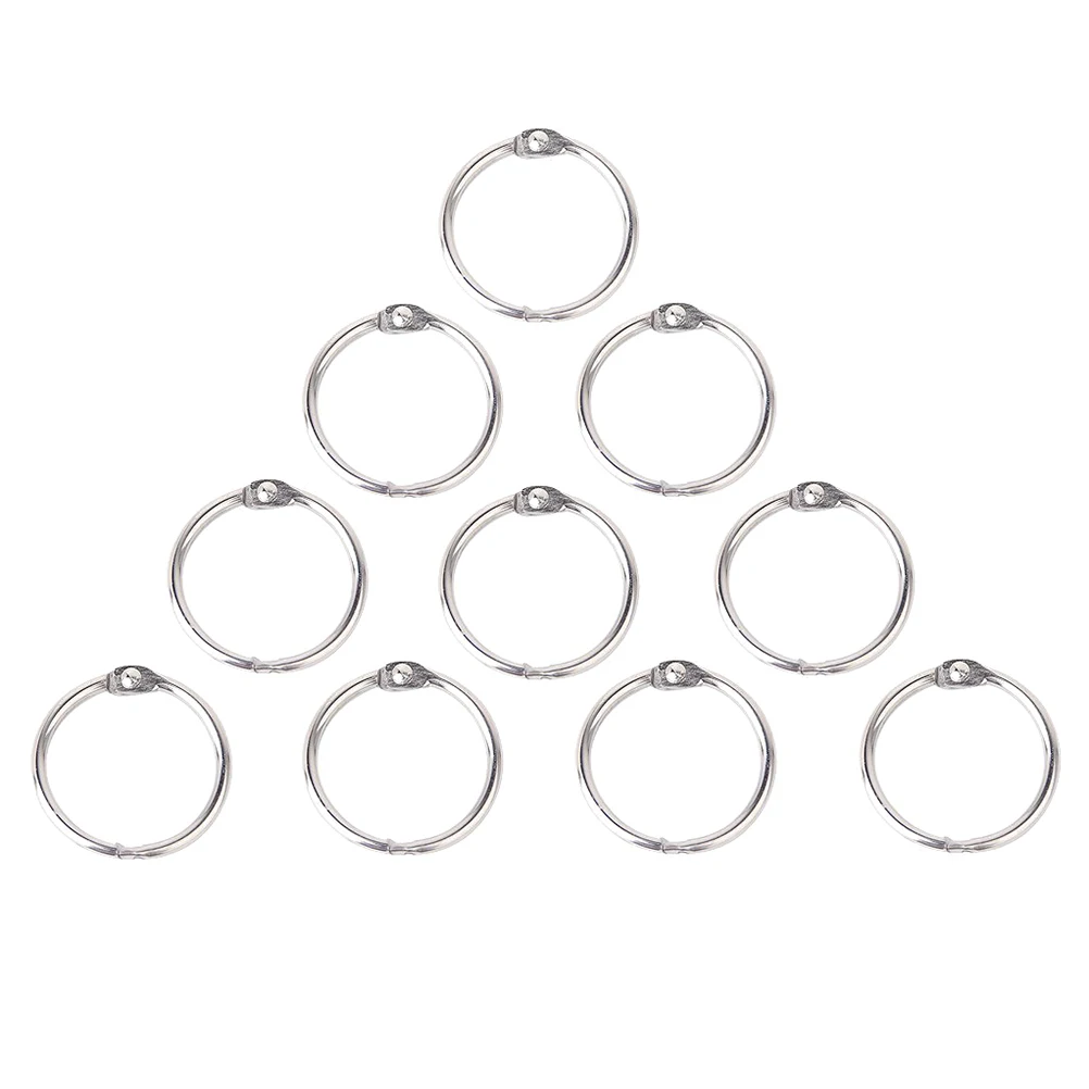 

10 Pcs Ring Album Closure Buckle for Articulated Rings Key Scrapbook 65mm Silver