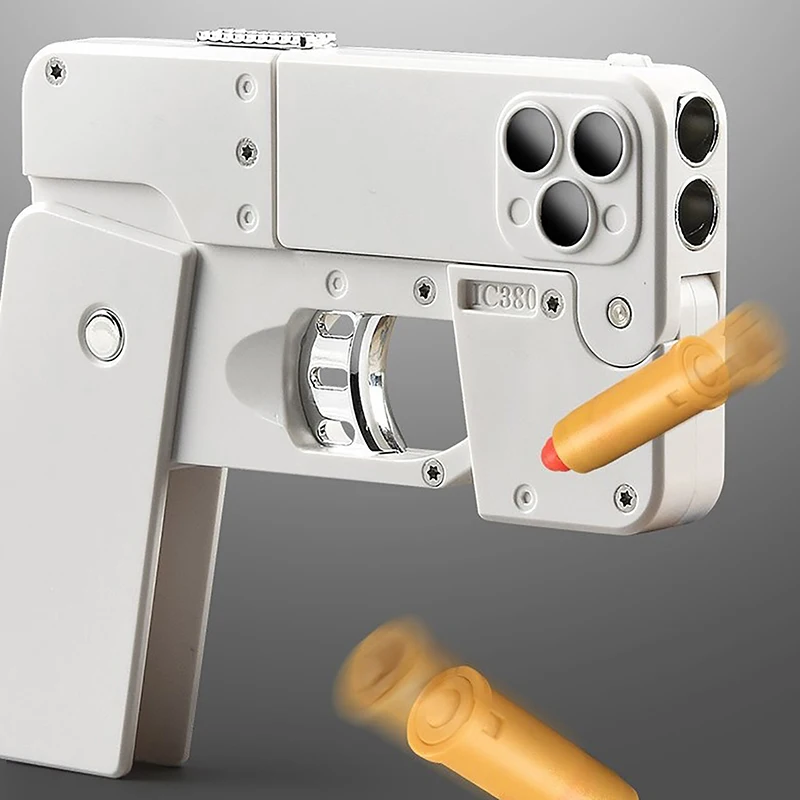 Folding Mobile Phone Soft Bullet Launcher Shell Throwing Child Simulation Toy Gun Model