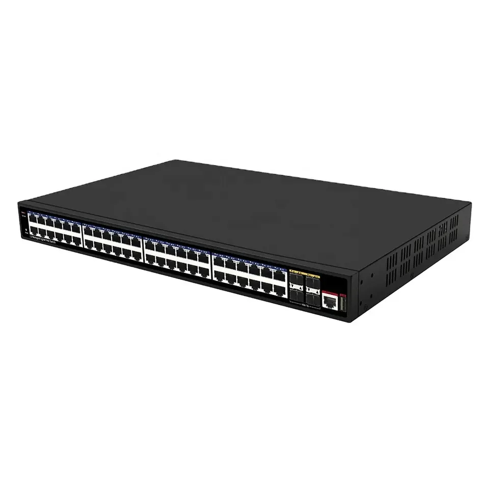 

【Brand new】48 Port SFP Switch Gigabit L3 Management Ethernet POE switch 48* 10/100/1000M 4* 10G SFP+ Ports For Data Center