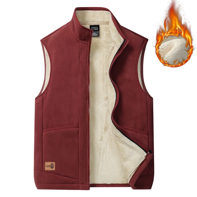 

Мужской жилет, осенне-зимний термостойкий жилет, жилет на флисовой подкладке, теплая куртка больших размеров, черный, серый жилет, верхняя одежда 6XL