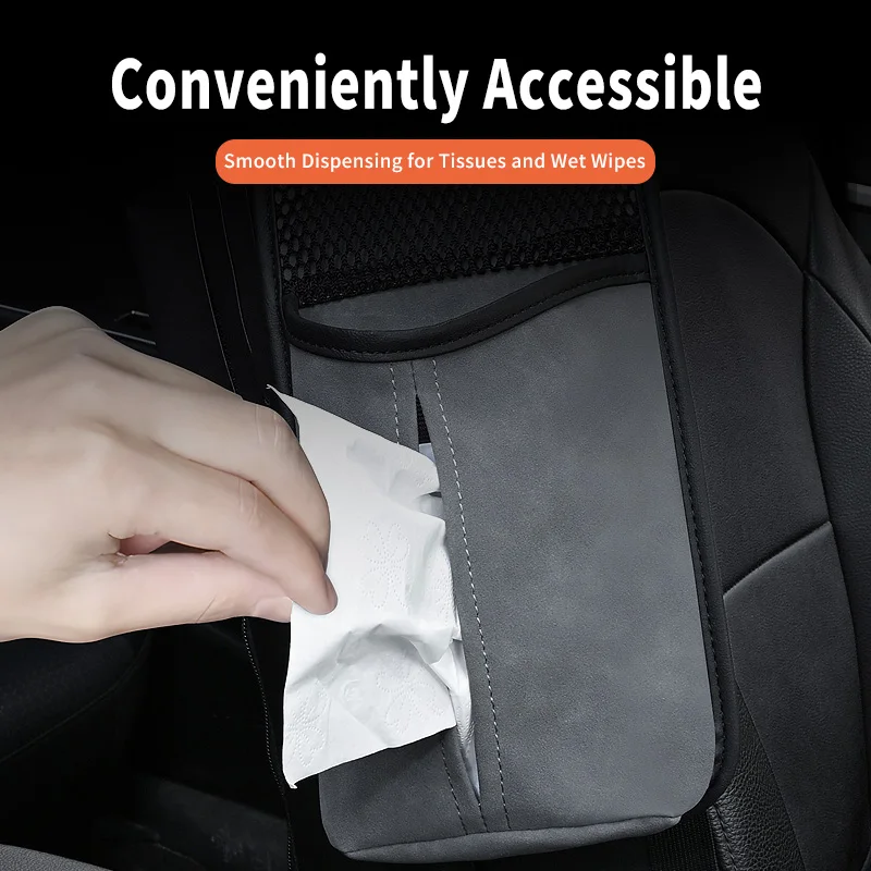 Car Seat Organizer - Side Storage Bag with Tissue Holder&Suspension Privacy Design-Perfect Auto Styling Organizer Phone Holder