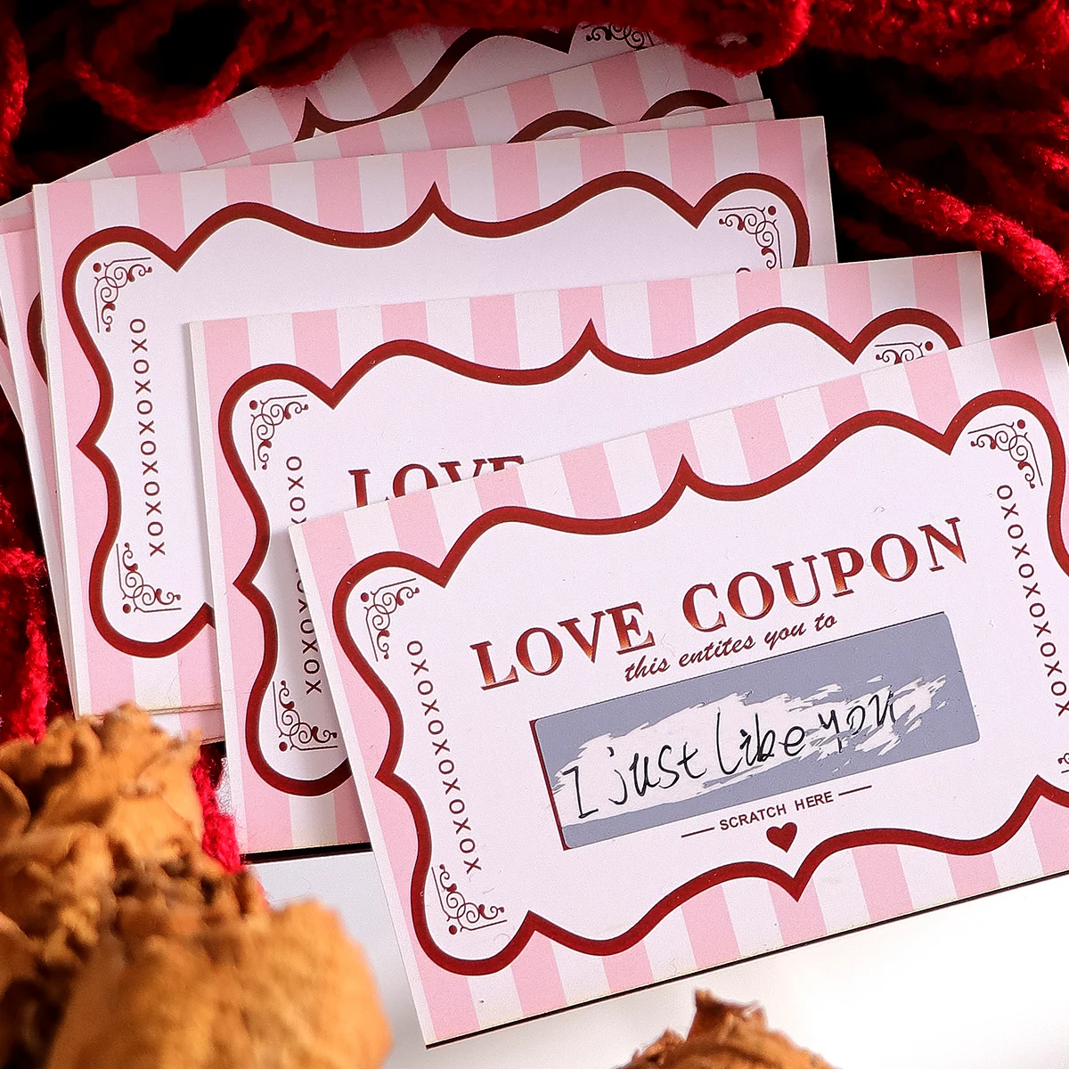 10Pcs/20Pcs Scratch Off Love Coupons, DIY Valentine's Day Love Coupons, DIY Romantic Scratch Off Couple Date Ideas, Night Cards,