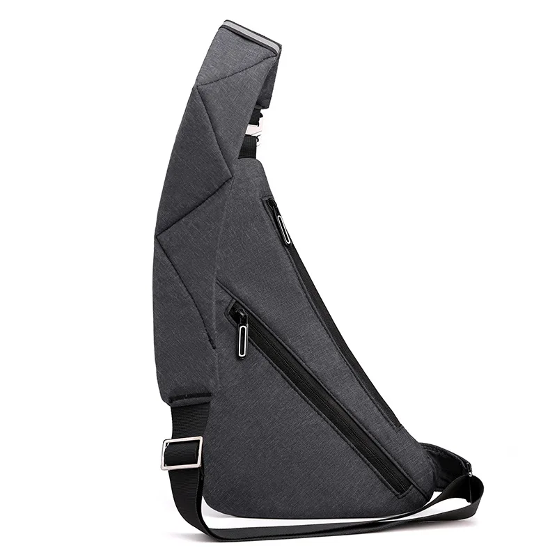 New Men's Chest Bag: Casual and Fashionable Single-shoulder Chest Bag, Large-capacity Multi-layer Reflective Crossbody Chest Bag