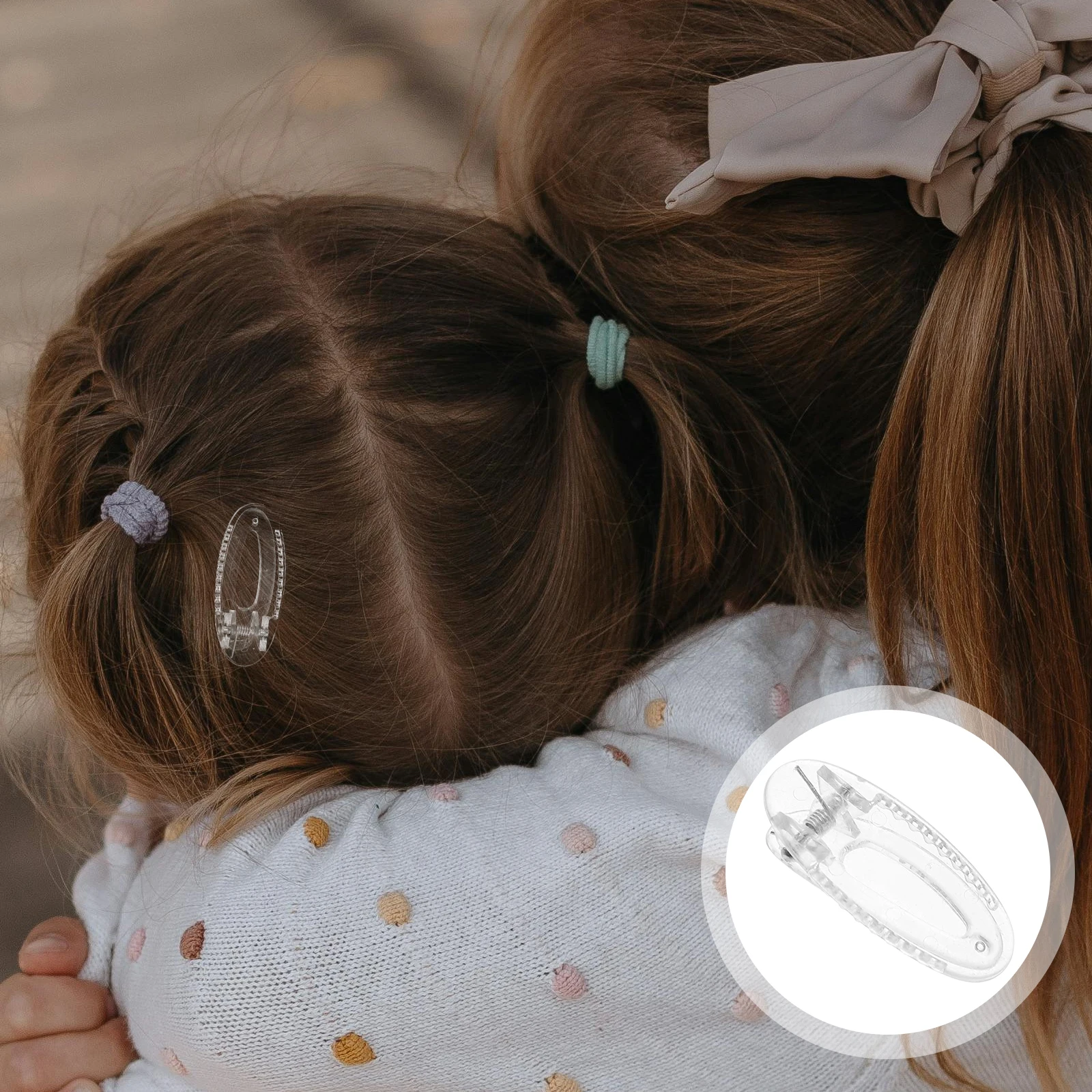 

20pcs Cute Oval Flat Hair Clip No-Slip Clear Baby Clips 4Cm Toddler Barrettes For School Party Daily Side Slide Snap Hair