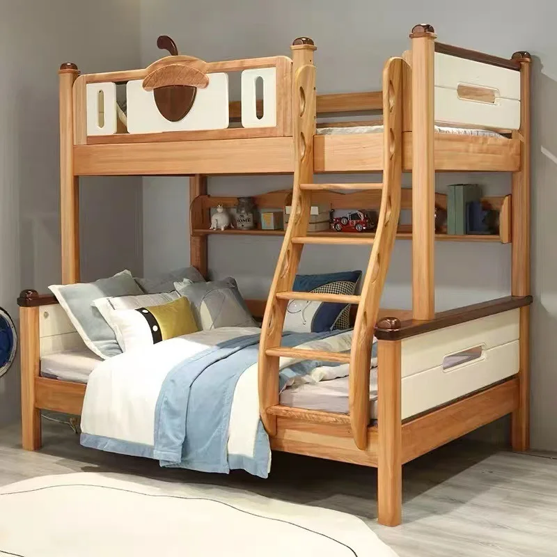 

Red sandalwood upper and lower beds Golden silk sandalwood mother and child beds Wood wax oil children's beds