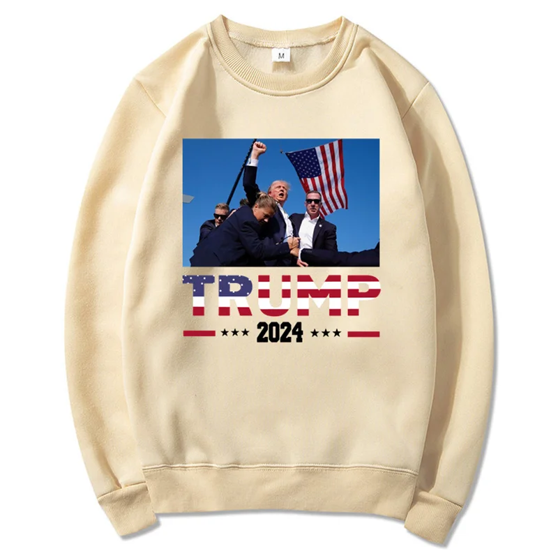 Sweatshirt Men Clothing Trump 2024 Fashion Hoody Trend Men Hoodies Sweatshirts Hip Hop Streetwear Fleece Pullover Tops