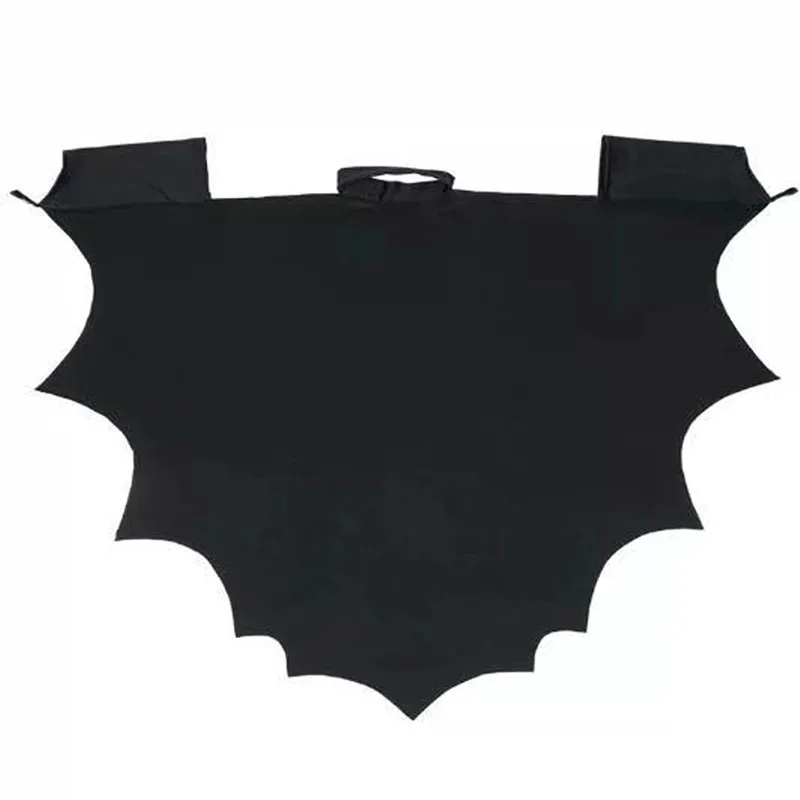 Capa infantil em forma de Bat com conjunto de máscara ocular, macacão Halloween, capa preta de gato, 2 peças