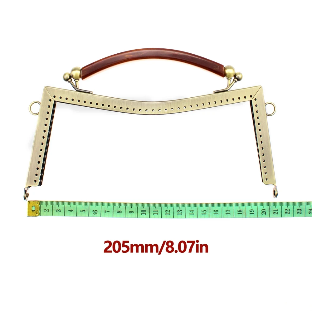 1Pcs 20.5CM Concave Smooth Metal Clasp Sewing DIY Handmade Clutch Frame For Bags With Silicone Handles DIY Purse Accessories