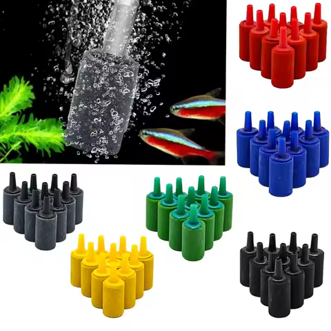 5/10Pcs Aquarium Cylinder Shape Air Stone Mineral Bubbles Release Fish Tank Punp Airstone Aeration Aerator Accessories