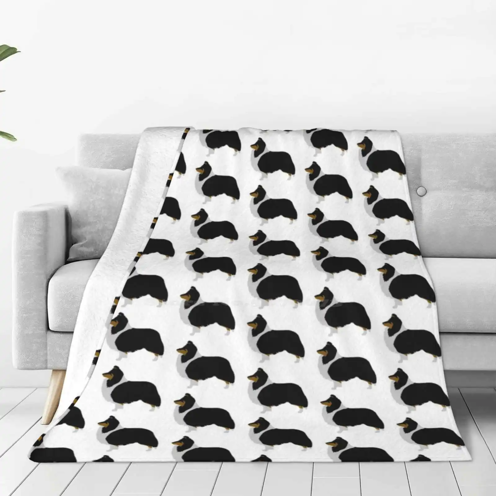 Shetland Sheepdog ( Tri ) Super Warm Soft Blankets Throw On Sofa/Bed/Travel Shetland Sheepdog Sheltie Collie Silhouette