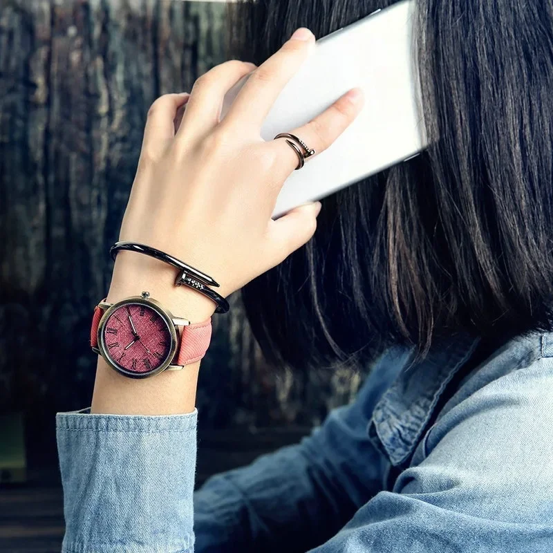 Canvas Denim Straps Watch Roman Watch Fashion Quartz Watch Gift for Friend Lovers Reloj Mujer Watches for Women
