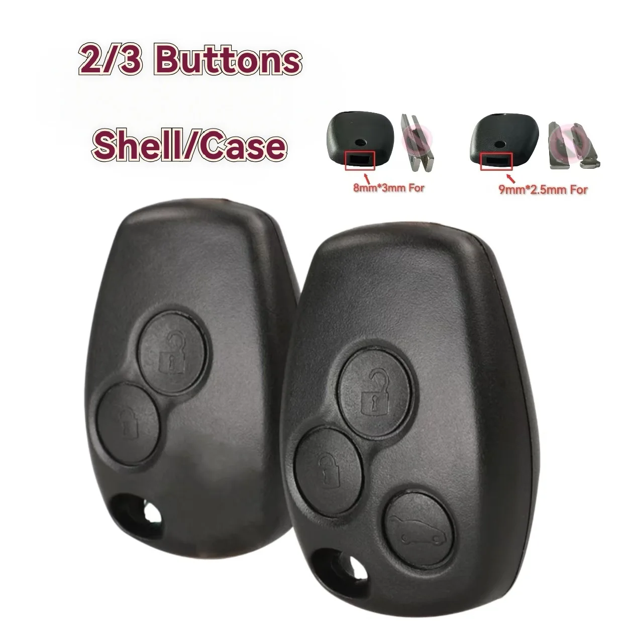 Jingxin 2/3 Tasten Fernbedienungs-Autoschlüssel-Gehäuse für Renault Dacia Modus Clio 3 Twingo Kangoo 2 Schlüsselrohling – Detail 2
