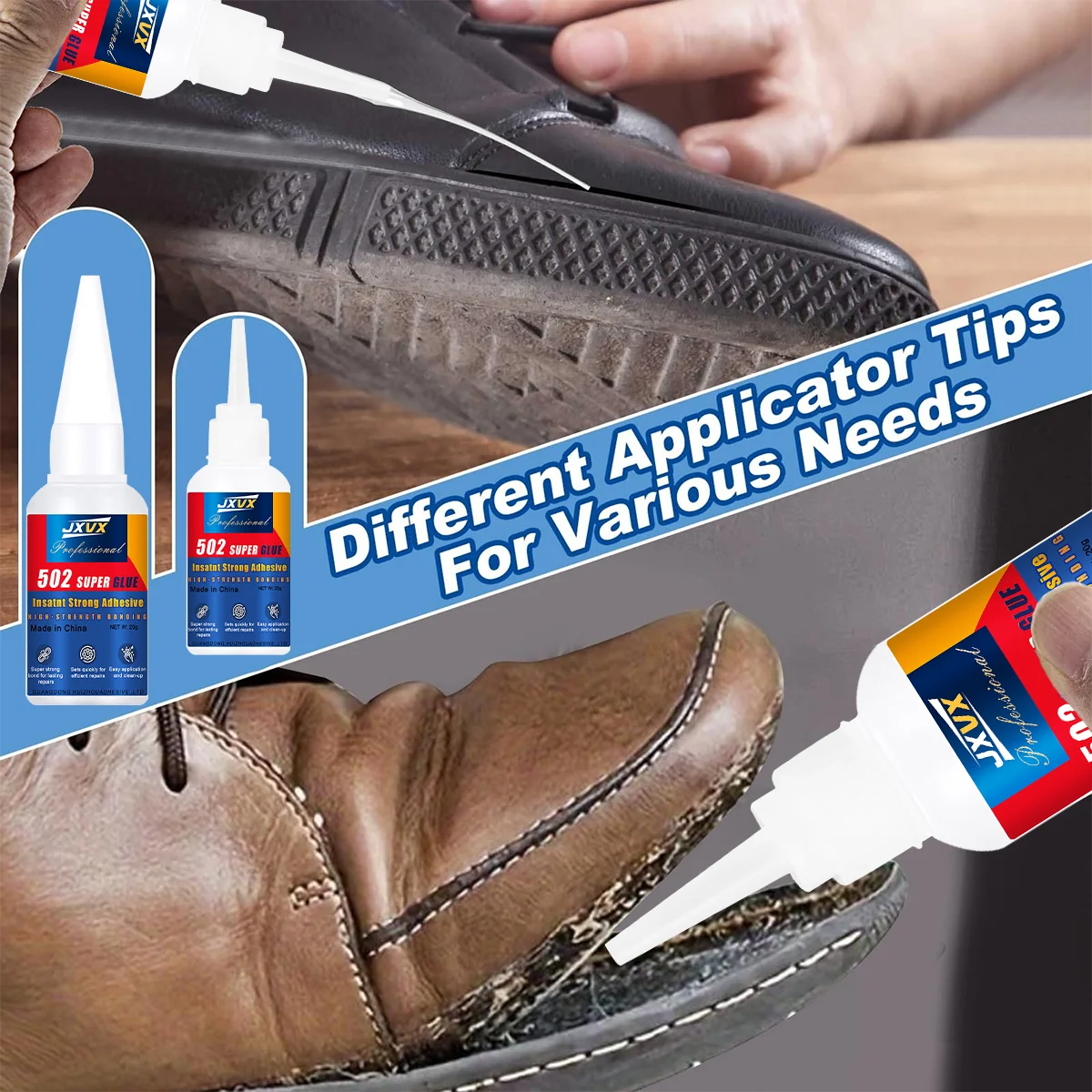 يفضل مستخدمي JXVX 502 سوبر لاصق لاصقة شفافة لاصقة الراتنج الايبوكسي للتطبيق على الجلد المطاط السيراميك الخشب أداة لاصق سائل قوي 20ml 1-5pcs. #3
