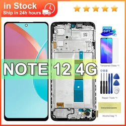 6.67'' Super AMOLED For Xiaomi Redmi Note 12 4G LCD with Frame Touch Screen Digitizer For Redmi Note12 4G 23021RAAEG Display