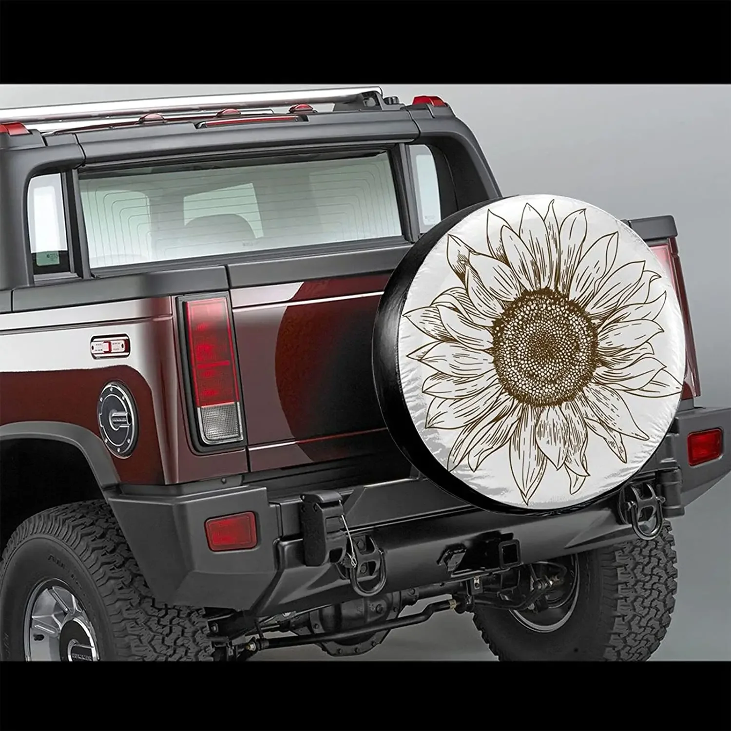 Delumie Sunflower 1 Polyester rv Spare tire Covers Bling car Accessories for Women Universal Fit for  Trailer Rv SUV Truck a