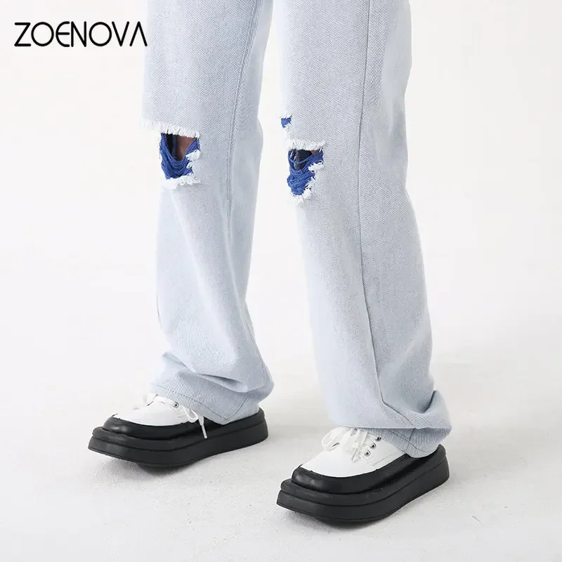 ZOENOVA 2023 Nieuwe Chic Casual Street Hot Girl Sweetheart Fashion Candy Color Wear Con Pantalones Rectos De Pierna Ancha Ras soi