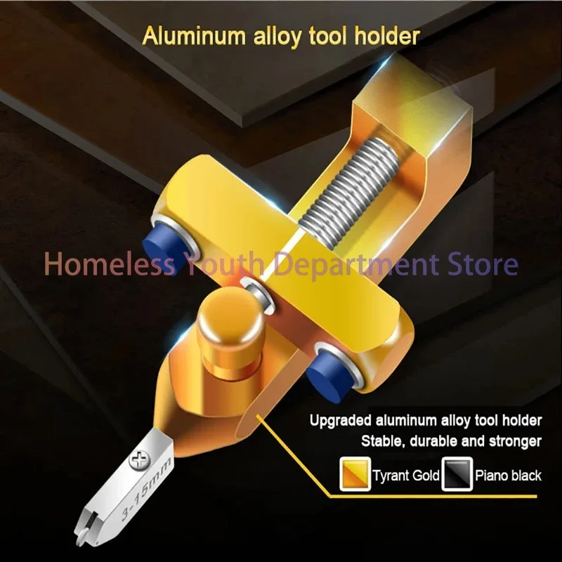 2 In 1 Glass Cutter Set Manual Tile Diamond Cutter Slicer Roller High-Strength Ceramic Cutting Tile Opener Construction Tools