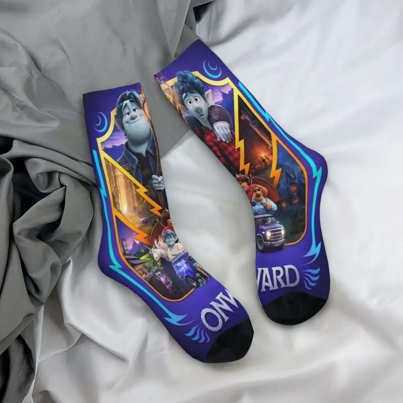 Cartoon Onward Mens Crew Socks Unisex Fashion Animated Film Spring Summer Autumn Winter Dress Socks