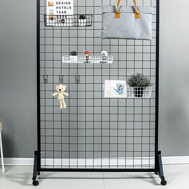 1PCS 60x100cm Easy install Metal Grill pegboard rack panel shelf organizer goods shelves with floor stands