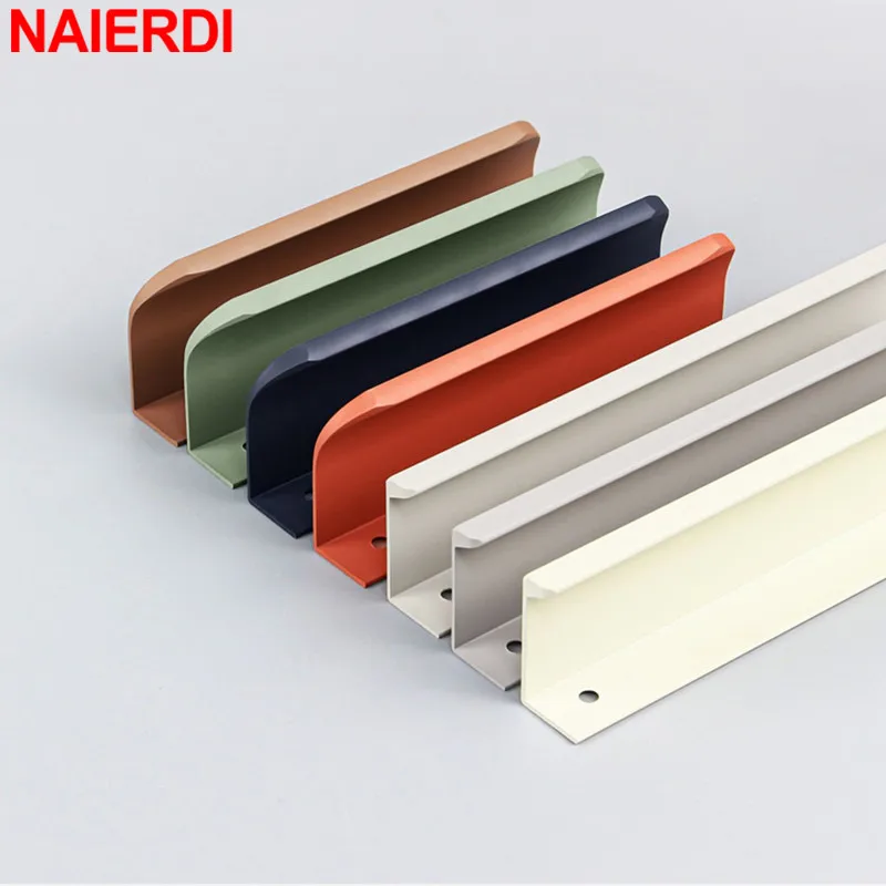 

NAIERDI Morandi Long Furniture Handle Invisible Aluminum Alloy Cabinet Pulls Drawer Knobs Cabinet Handles Kitchen Cupboard Pulls