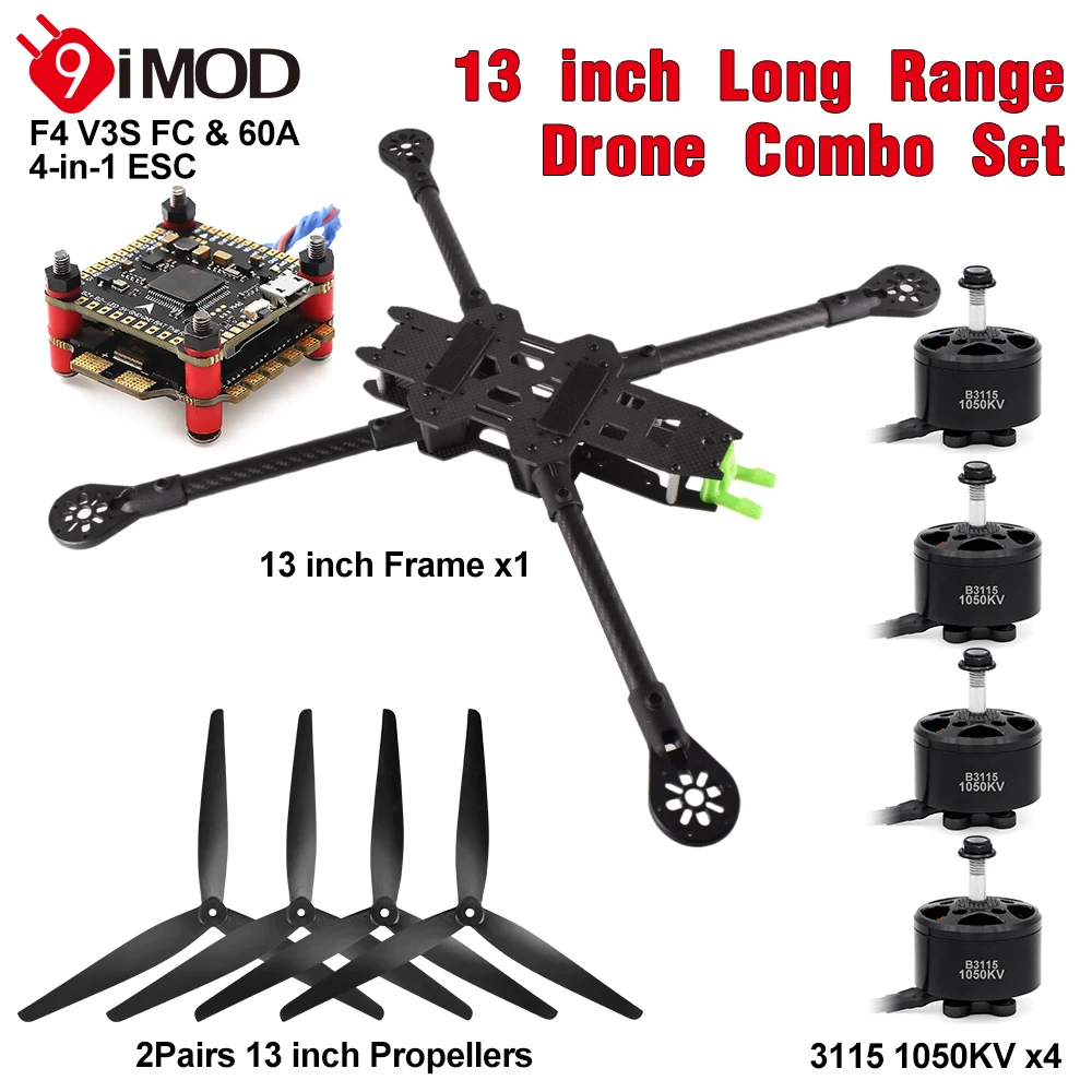 9IMOD 13inch Frame B3115 1050KV Brushless Motor Propeller for FPV 13