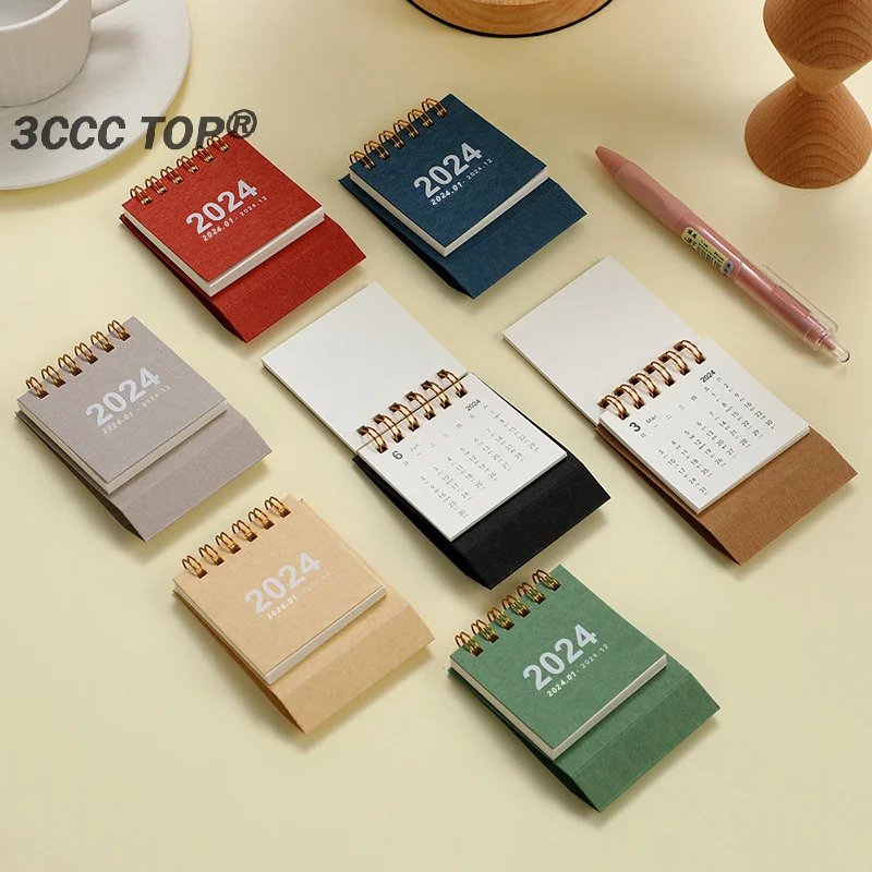 1PC Agenda 2024 Mini Desk Calendar Desktop Paper Calendar Creative Table Daily Schedule for Office School Desk Decoration