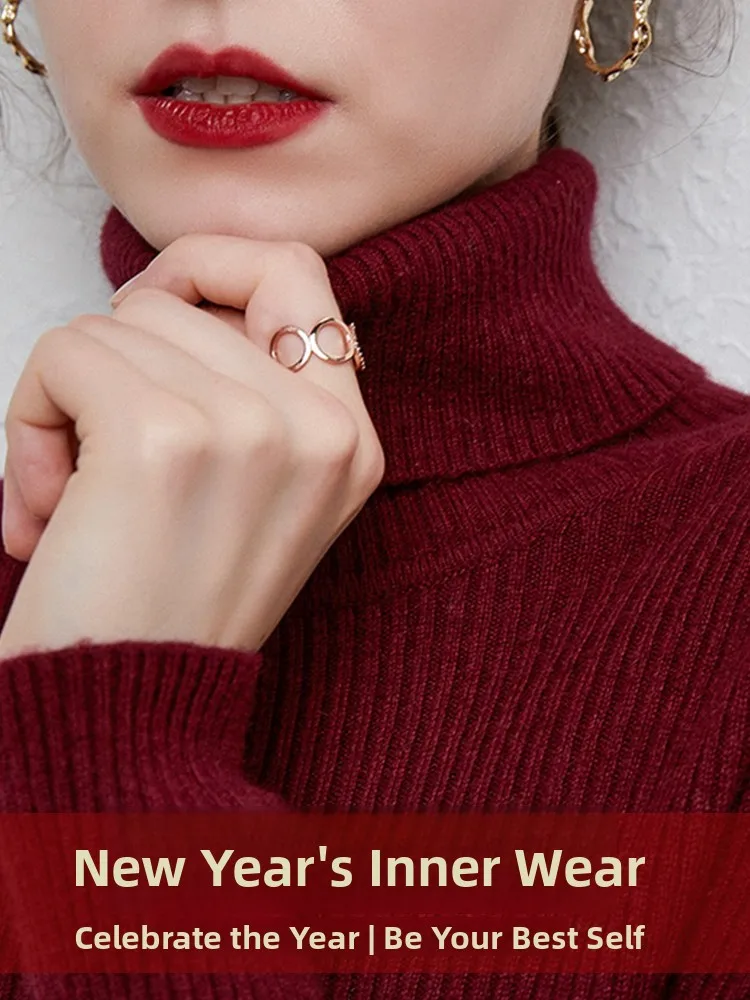 

Осень-зима Thiened свитер с высоким воротником женский Slim Fit ort Sle Long Sve вязаный irt красный винный цвет для поездок на работу Sle