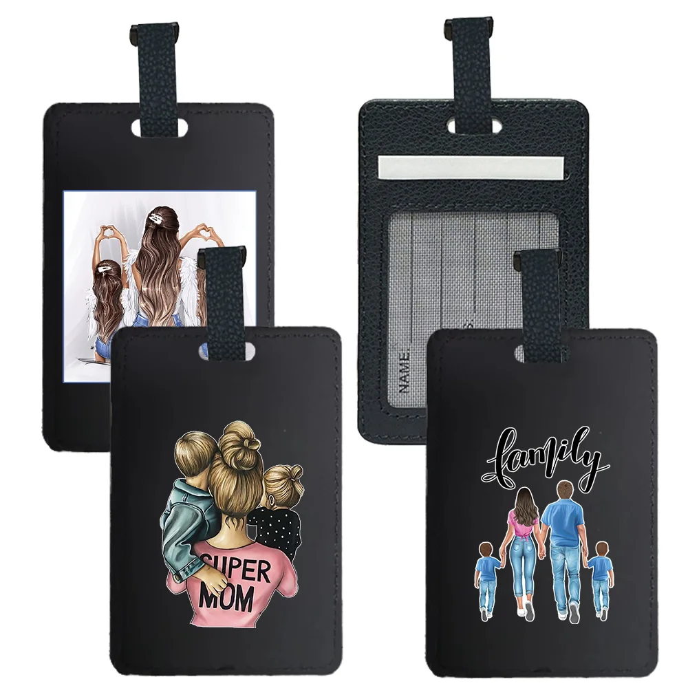 

Pu Luggage Handbag Tag Personalised Leather Luggage Tag Essential Passport Cover For Journeys Travel Accessories Mom Pattern